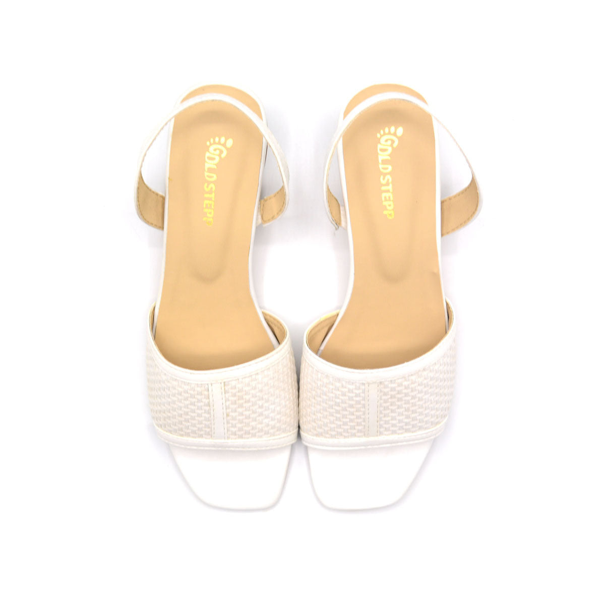 White Mesh Block Heels with Chic Design
