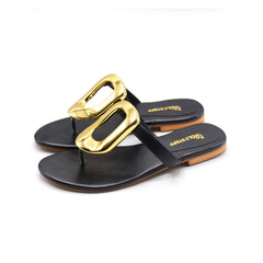 Golden Aura Flat Sandals