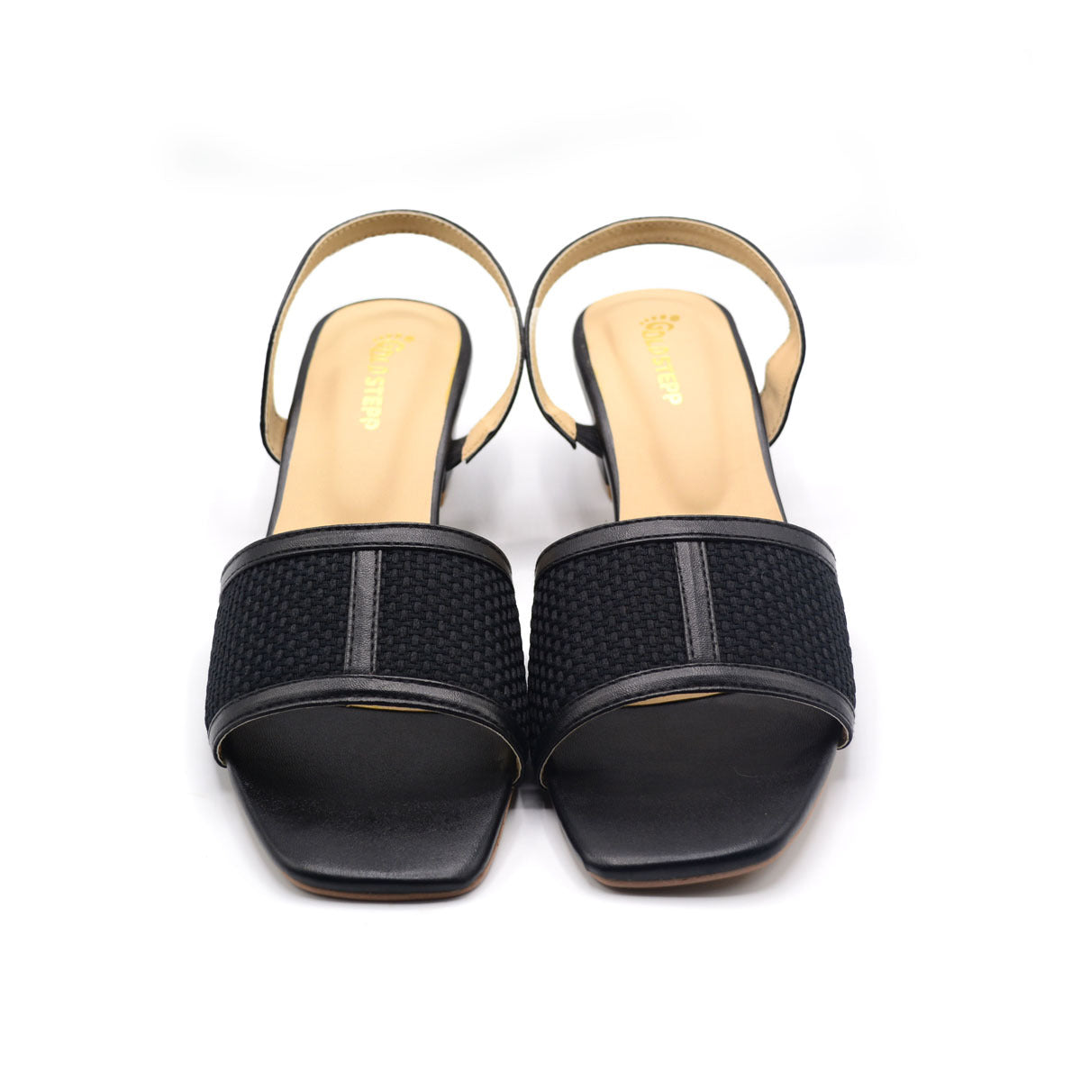 Black Mesh Block Heels with Chic Design