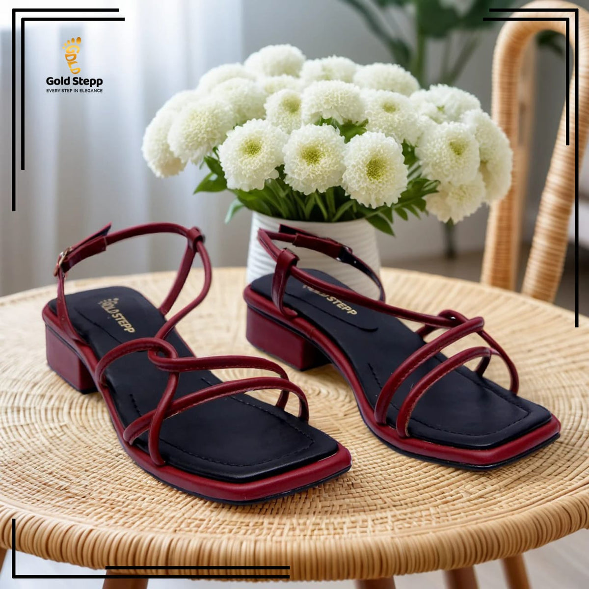 Strappy Sandal (Maroon)