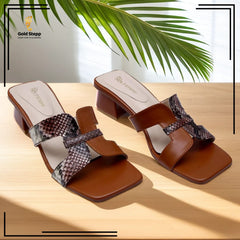 Chic Snakeskin Print Sandals