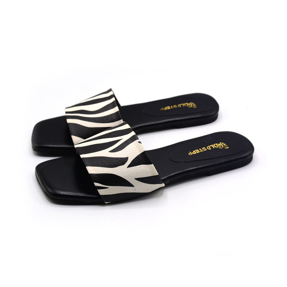 Zebra Flats Slip-On Sandals