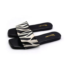Zebra Flats Slip-On Sandals