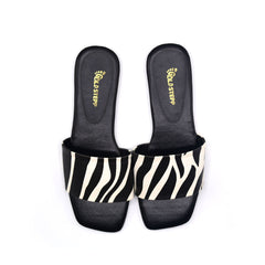 Zebra Flats Slip-On Sandals