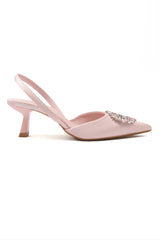 TWILIGHT BLOOM EMBELLISHED HEEL-PINK