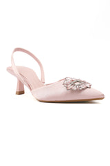 TWILIGHT BLOOM EMBELLISHED HEEL-PINK