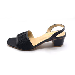 Black Mesh Block Heels with Chic Design